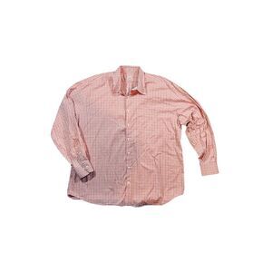 Peter Millar‎ Orange Gingham Plaid Button Down Long Sleeve Men's Shirt Size 2XL